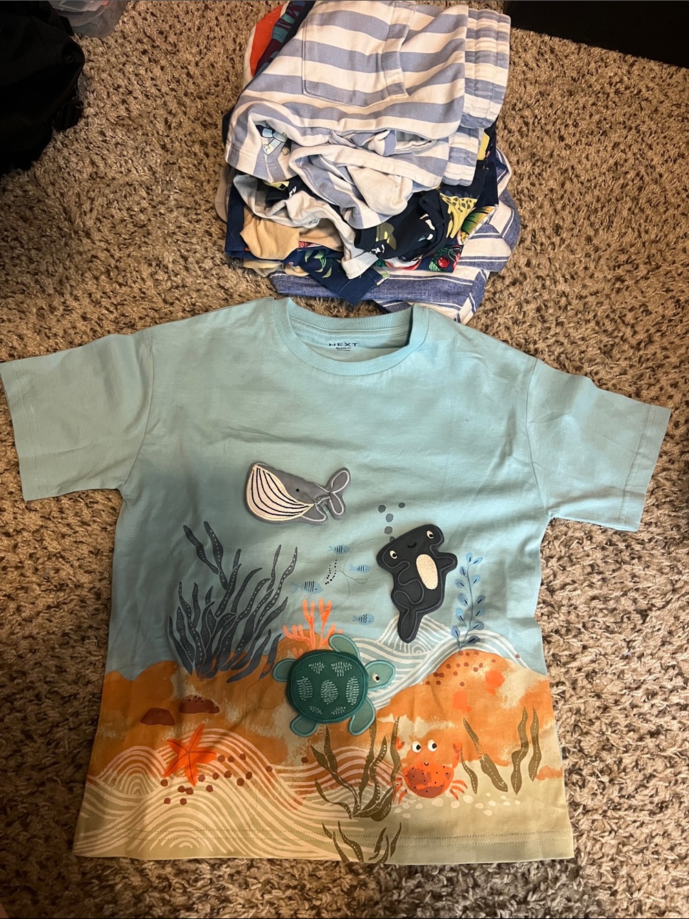 next Light Blue Ocean Friends Graphic Tee